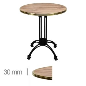 Horec Tafel Rond Met Messing Rand Werzalit Pony 70 Cm A 442 1200x1200
