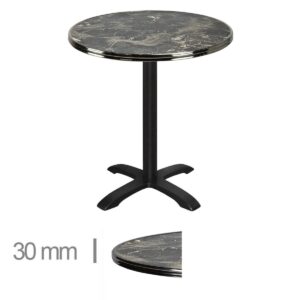 Horeca Terrastafel Rond Met Chroom Rand Werzalit Brownie Marble 60 Cm A 8001 1 1200x1200