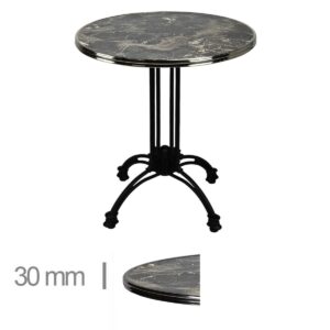 Horeca Terrastafel Rond Met Chroom Rand Werzalit Brownie Marble 70 Cm A 442 1200x1200