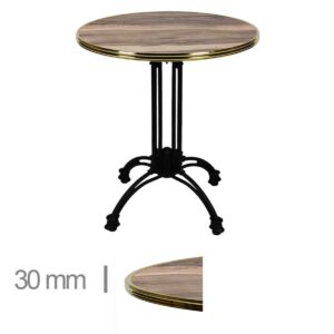 Horeca Terrastafel Rond Met Messing Rand Werzalit Indian Wood 70 Cm A 442 1200x1200