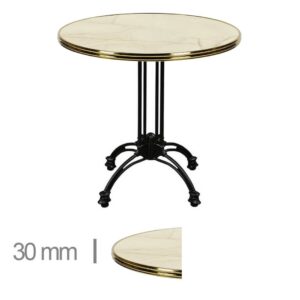 products Horeca Terrastafel Rond Met Messing Rand Werzalit Golden Marble 60 Cm A 442