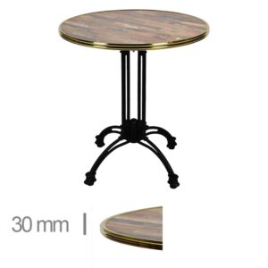 products Horeca Terrastafel Rond Met Messing Rand Werzalit Maracaibo 60 Cm A 442