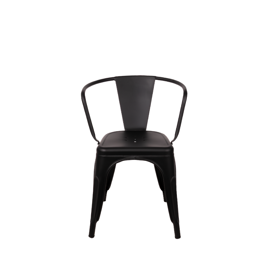 industrinė metalinė kėdė detalė