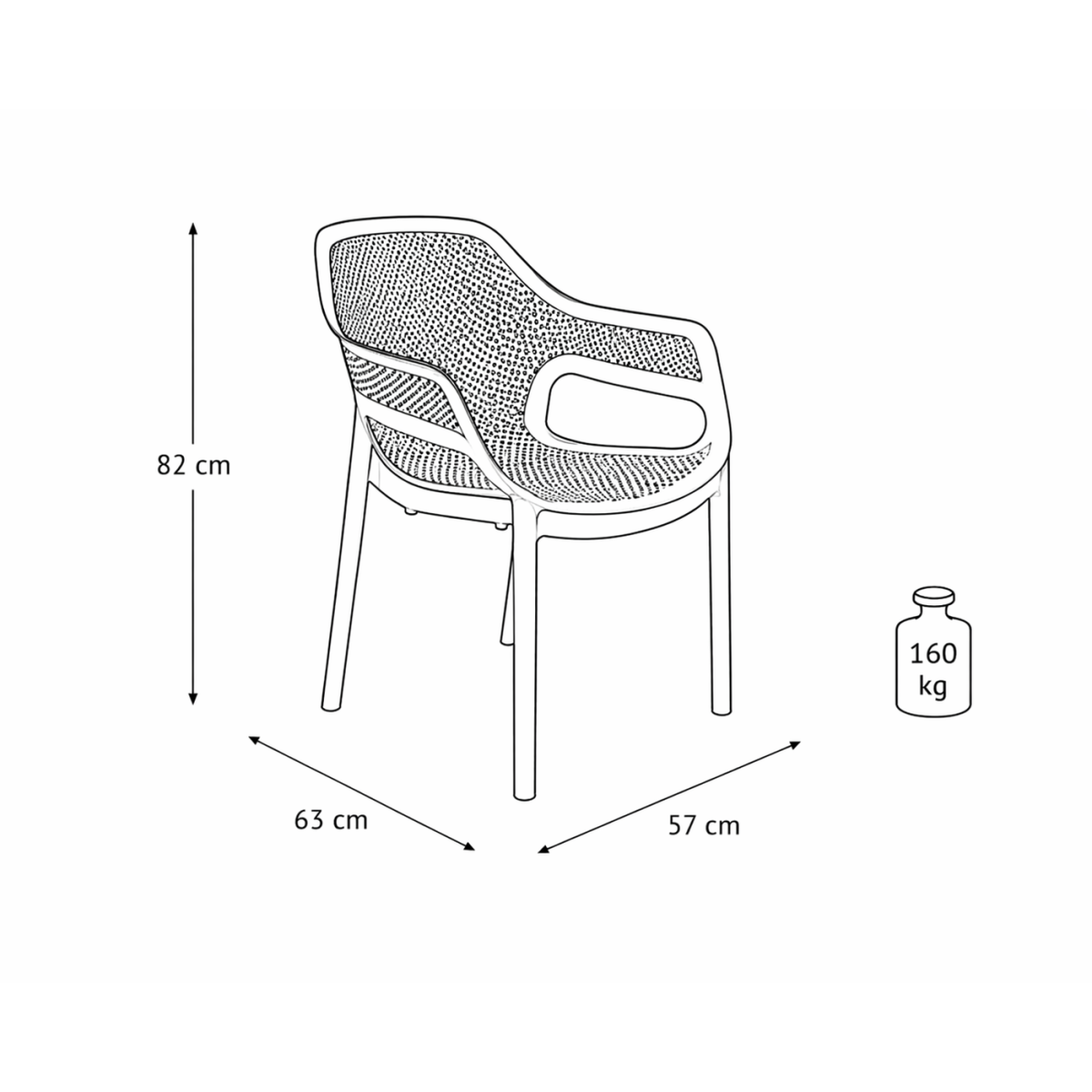 Plastikinė kėdė Aero smėlio spalvos - detalė 5