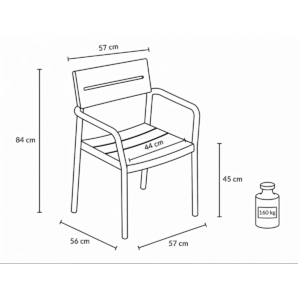 Plastikinė kėdė su porankiais Capri Arm žalia - detalė 5