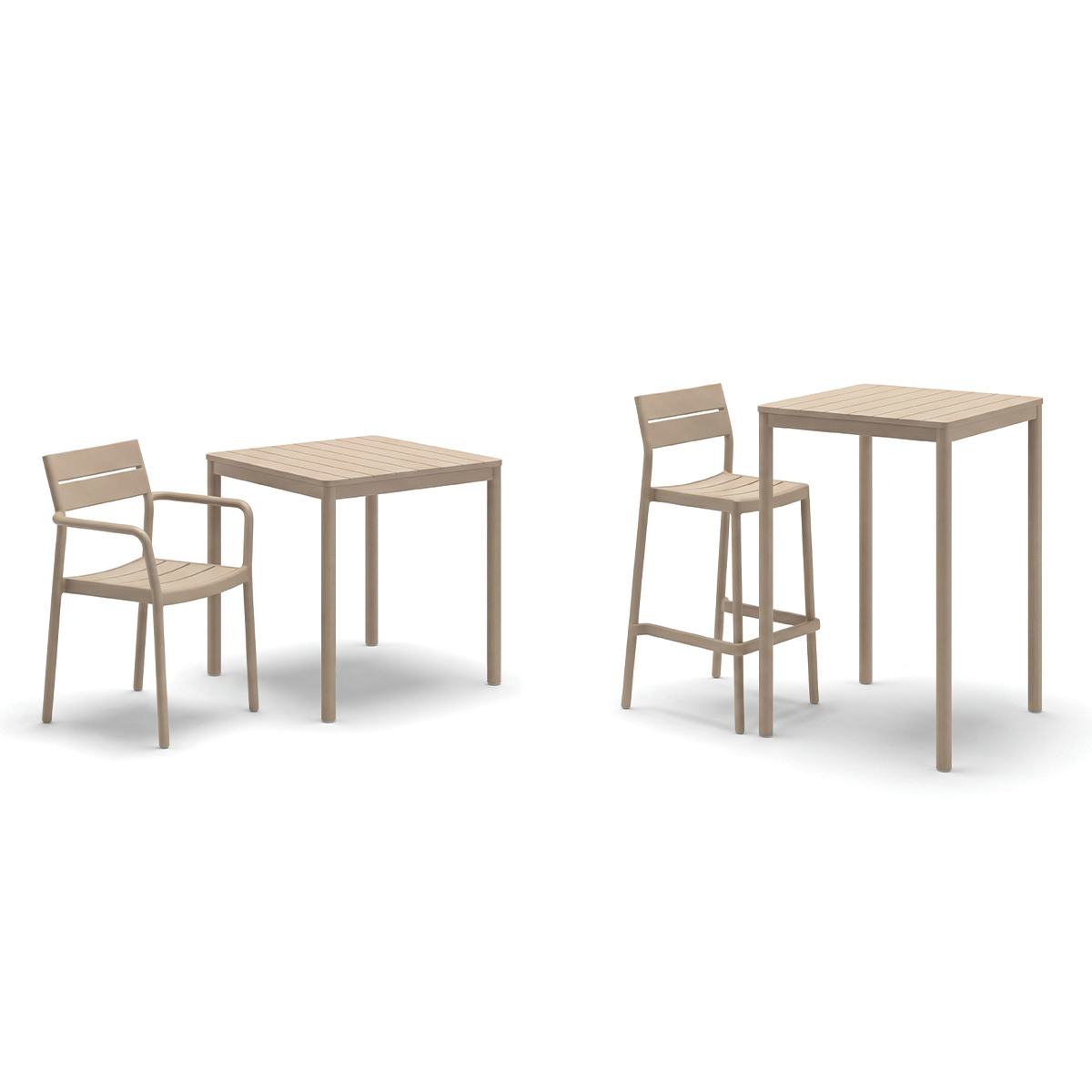Plastikinė baro kėdė Capri Bar smėlio spalvos - detalė 4
