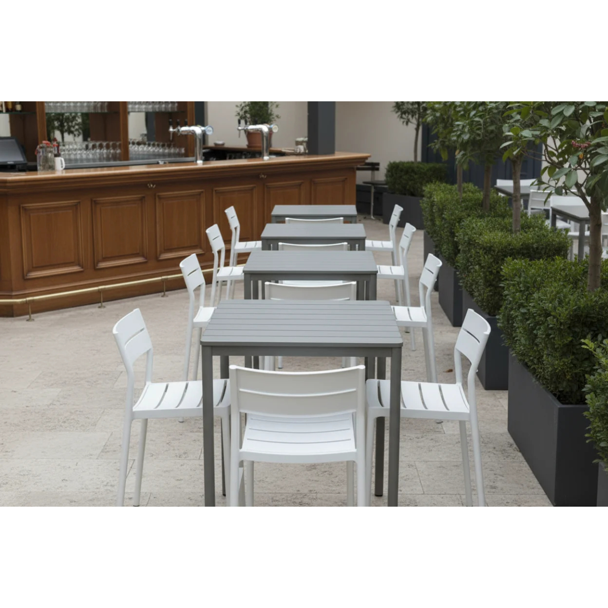 Plastikinė baro kėdė Capri Bar šviesiai pilka - detalė 4