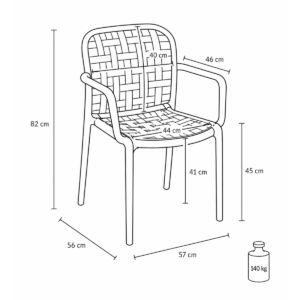 Plastikinė kėdė Filo smėlio spalvos - detalė 5
