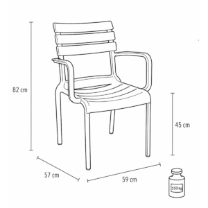 Plastikinė kėdė Velo žalia - detalė 5